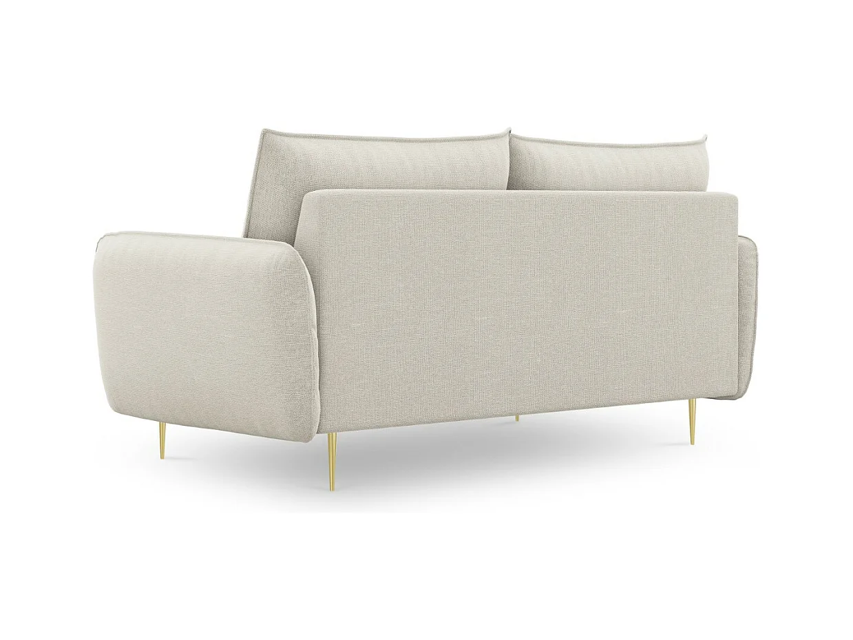Cosmopolitan Design - Canapé "Vienna" 2 places en tissu structurel beige clair - 160x92x95cm