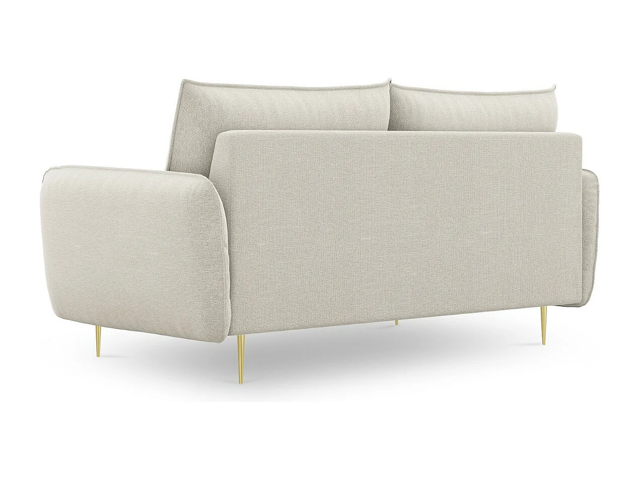 Cosmopolitan Design - Canapé "Vienna" 2 places en tissu structurel beige clair - 160x92x95cm