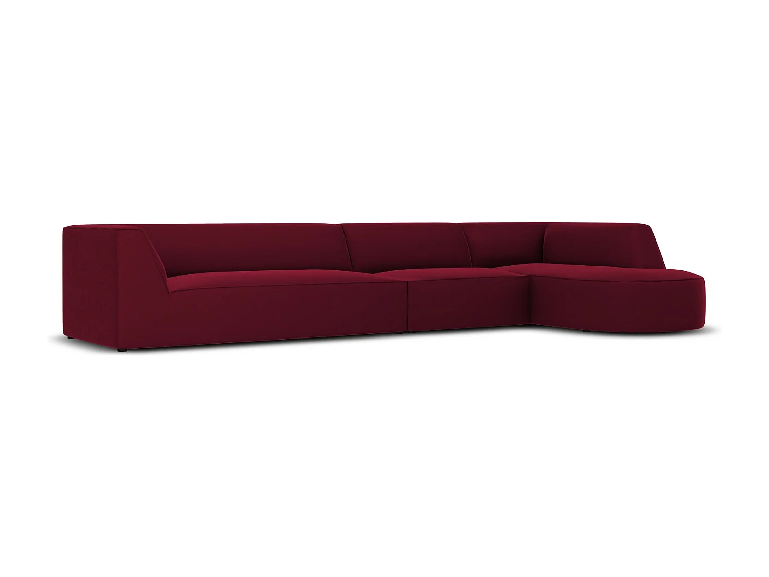 CXL by Christian Lacroix - 5-Sitzer Ecksofa rechts "Charles" Sitzer aus Samt rot - 366x180x69cm