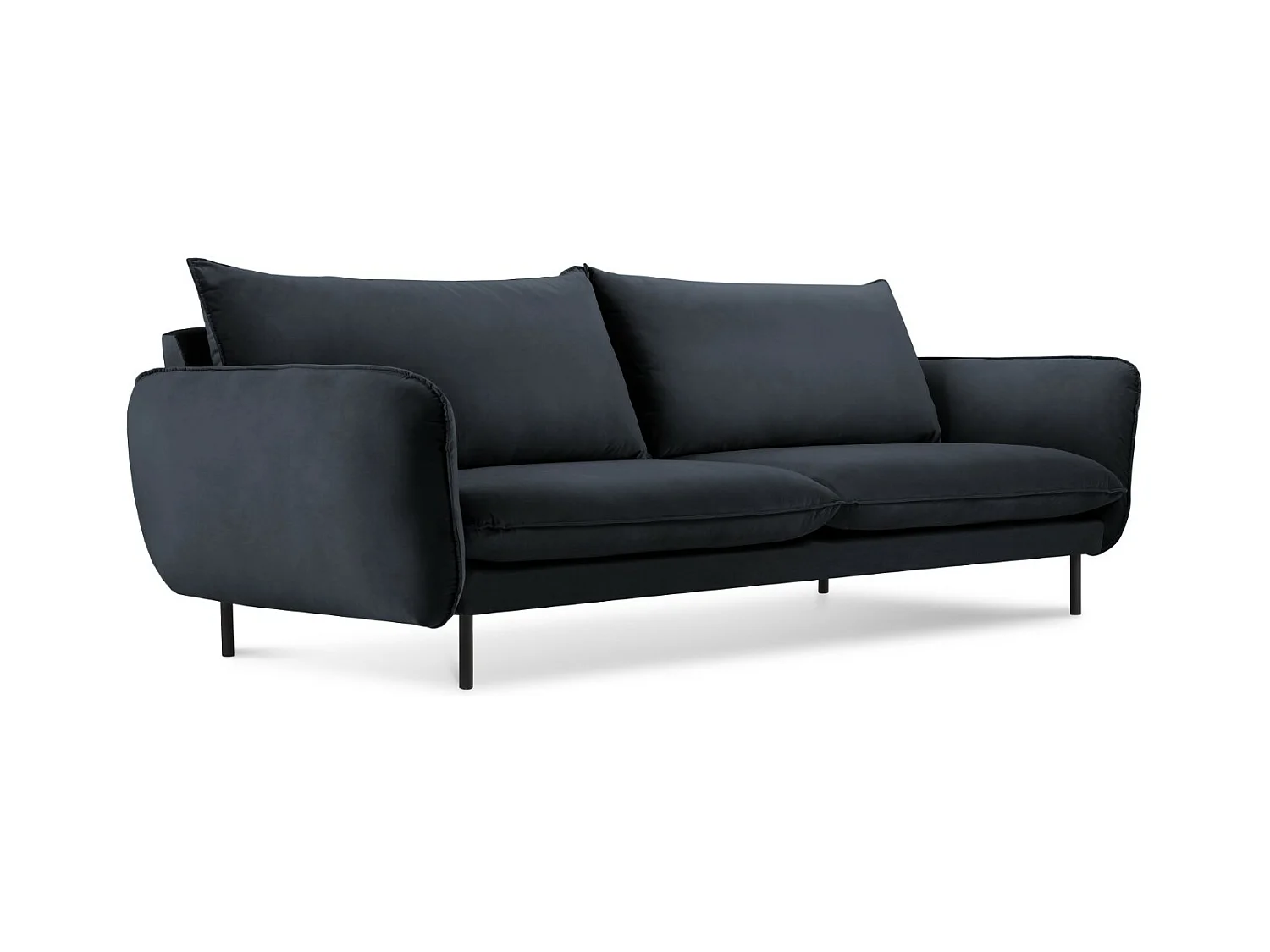 Cosmopolitan Design - Bank "Vienna" 3 zitplaatsen, Flueel, Donkerblauw - 200x92x95cm