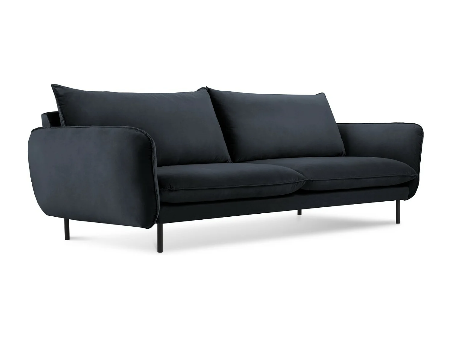 Cosmopolitan Design - Sofa, "Vienna" 3 miejsca welur, niebieski ciemny - 200x92x95cm
