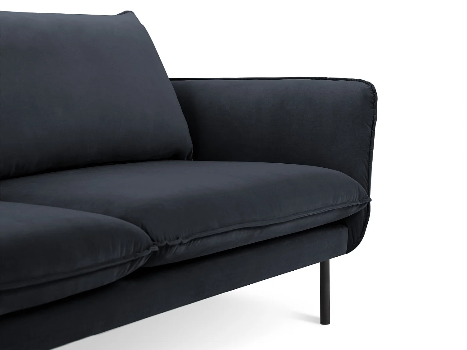 Cosmopolitan Design - Sofa, "Vienna" 3 miejsca welur, niebieski ciemny - 200x92x95cm