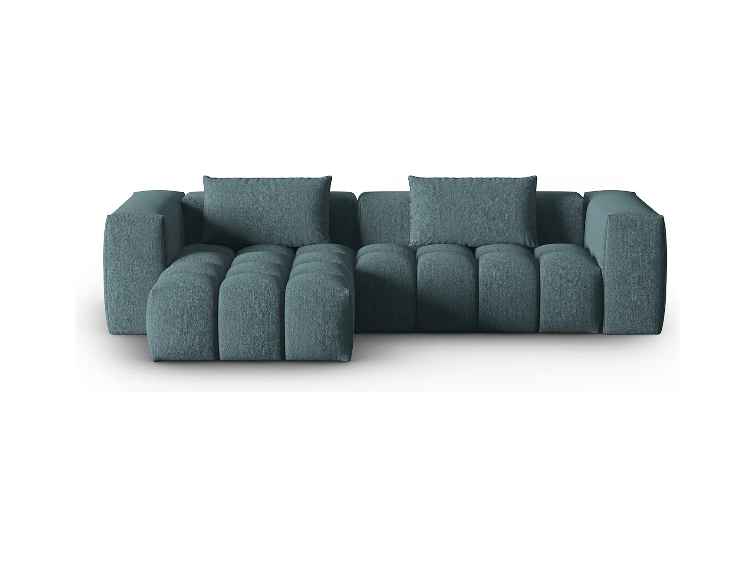 CXL by Christian Lacroix - Modulaire hoekbank links "Lorella" 3 zitplaatsen, Structurele stof, Lichtblauw - 260x145x70cm
