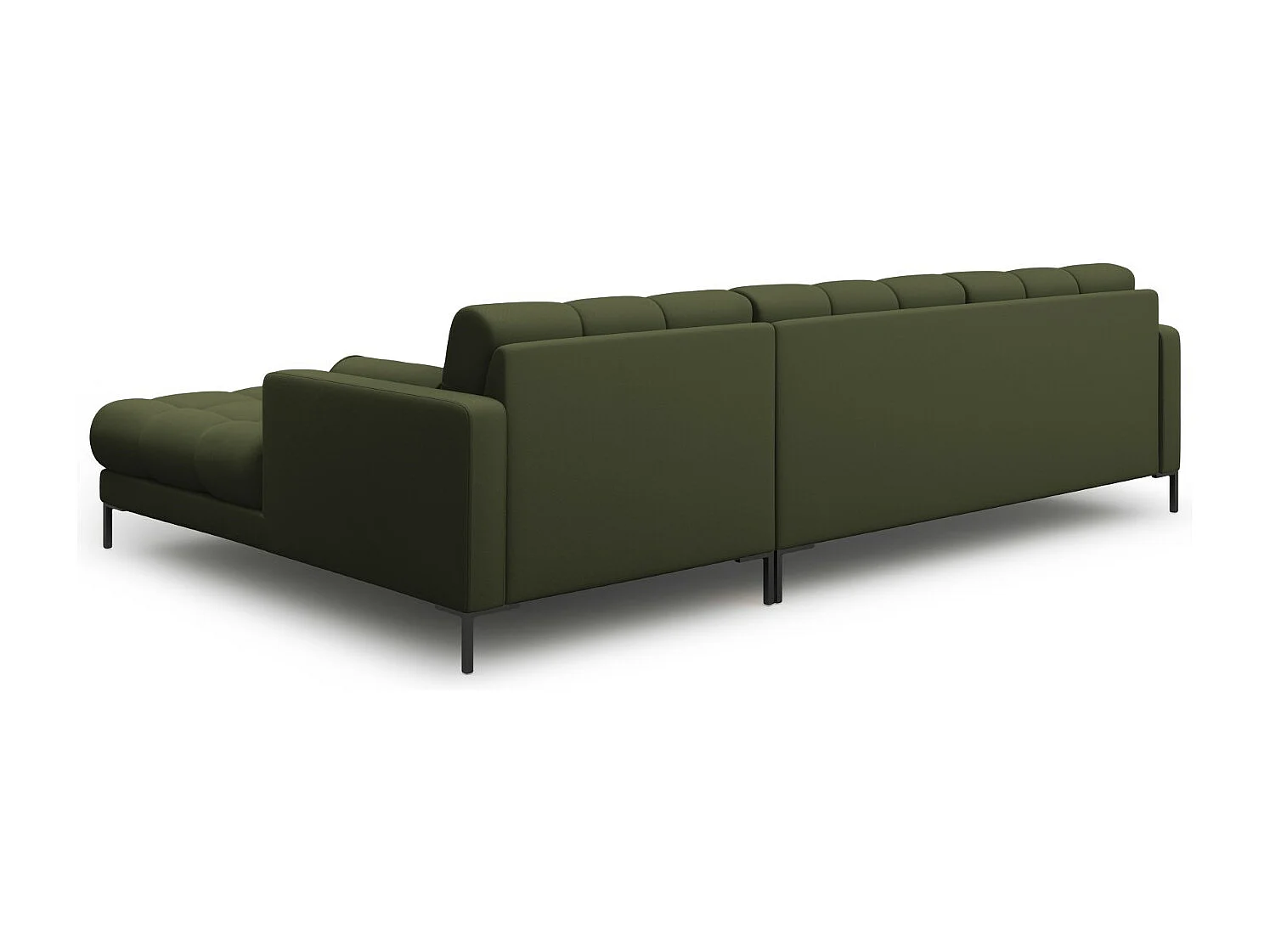 Cosmopolitan Design - Rechter hoekbank "Bali" 5 zitplaatsen, Structurele stof, Groente - 293x185x75cm