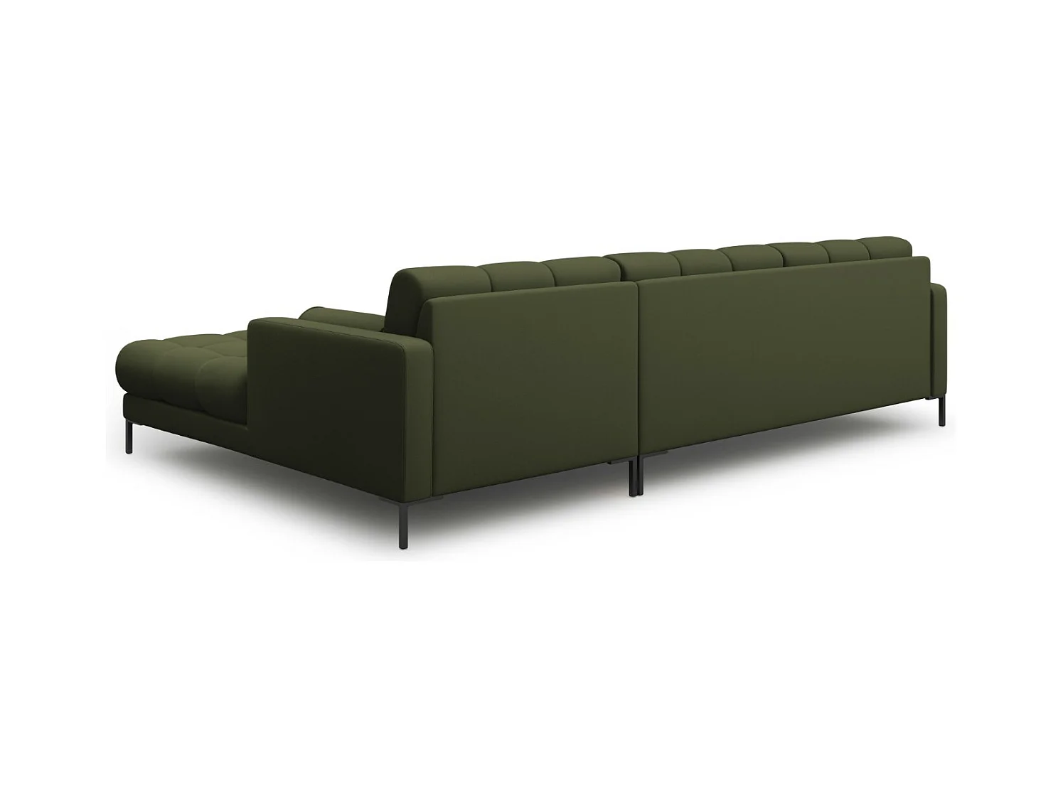 Cosmopolitan Design - Canapé d'angle droit "Bali" 5 places en tissu structurel vert - 293x185x75cm