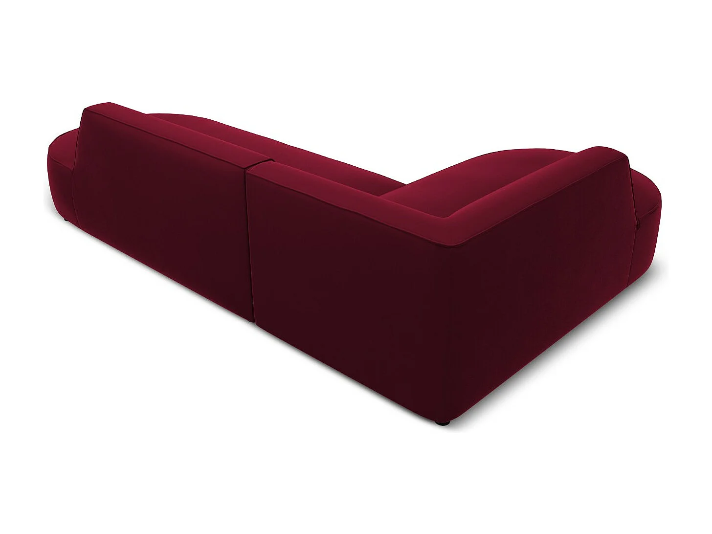 CXL by Christian Lacroix - Canapé d'angle gauche "Charles" 4 places en velours rouge - 273x180x69cm