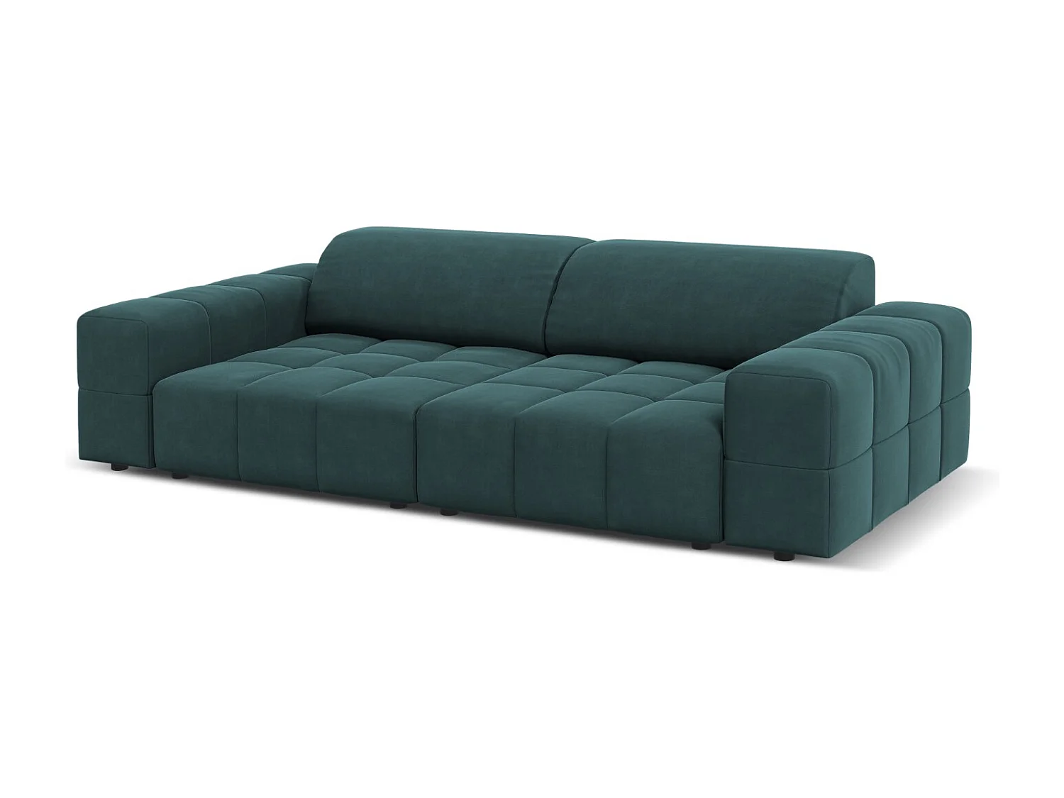 CXL by Christian Lacroix - Canapé "Luc" 3 places en velours pétrole - 204x102x70cm