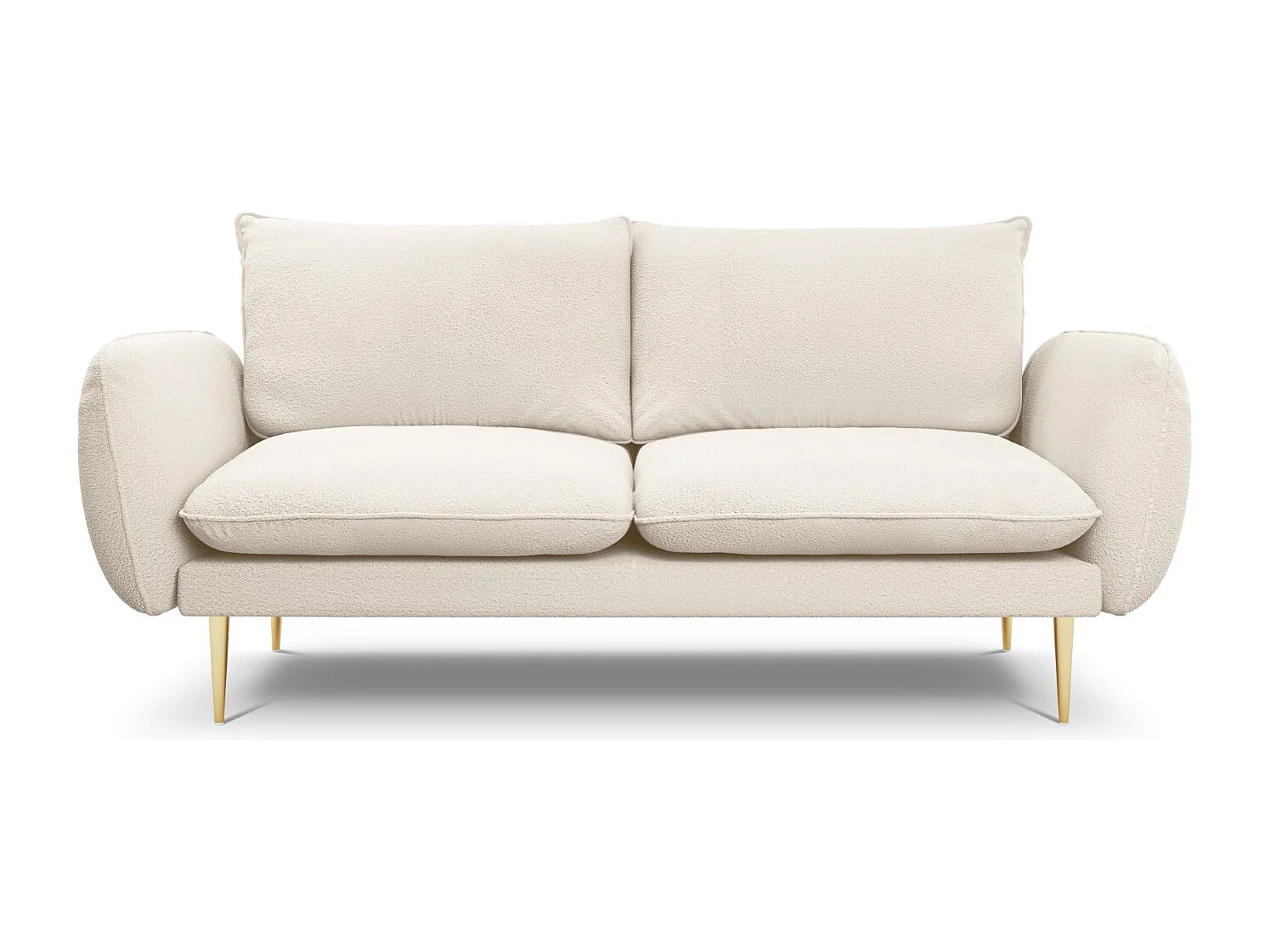 Cosmopolitan Design - Bank "Vienna" 2 zitplaatsen, Boucle, Beige - 160x92x95cm