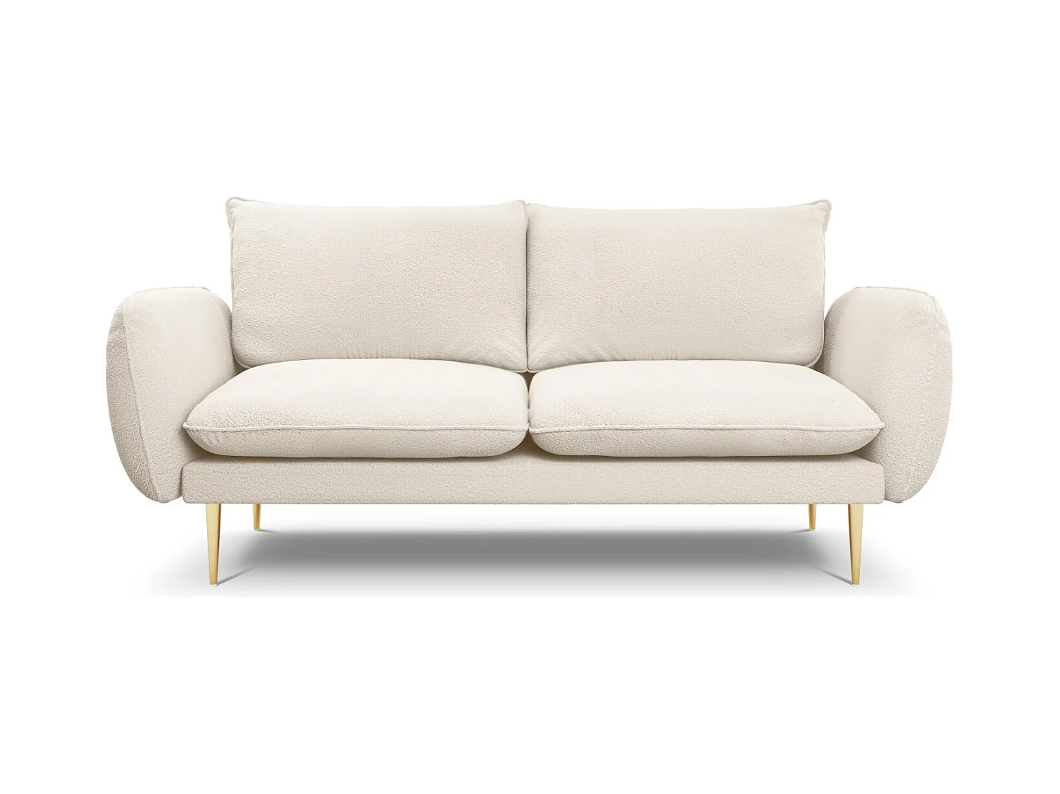 Cosmopolitan Design - Bank "Vienna" 2 zitplaatsen, Boucle, Beige - 160x92x95cm