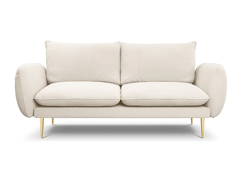 Cosmopolitan Design - Canapé "Vienna" 2 places en bouclé beige - 160x92x95cm