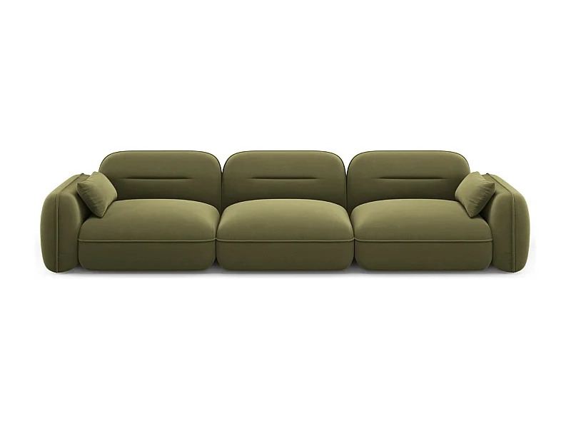 Cosmopolitan Design - Sofa modułowa, "Sydney" 4 miejsca welur, zielony jasny - 320x90x70cm