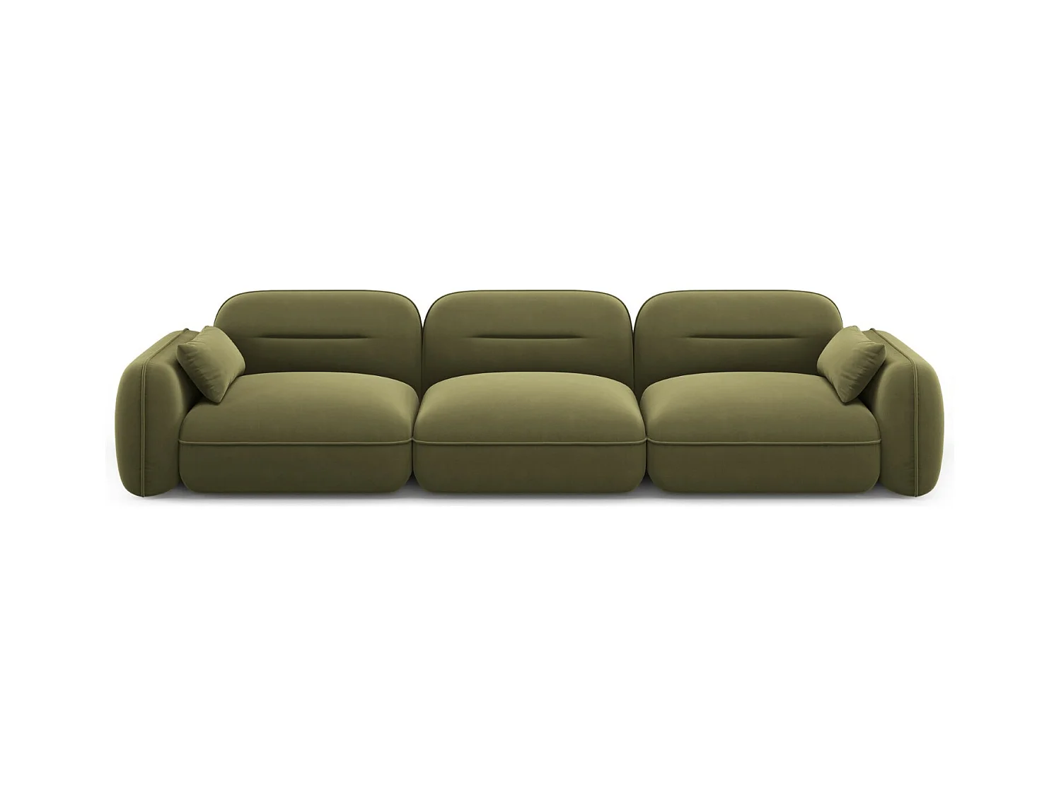 Cosmopolitan Design - Modulaire bank "Sydney" 4 zitplaatsen, Flueel, Lichtgroen - 320x90x70cm