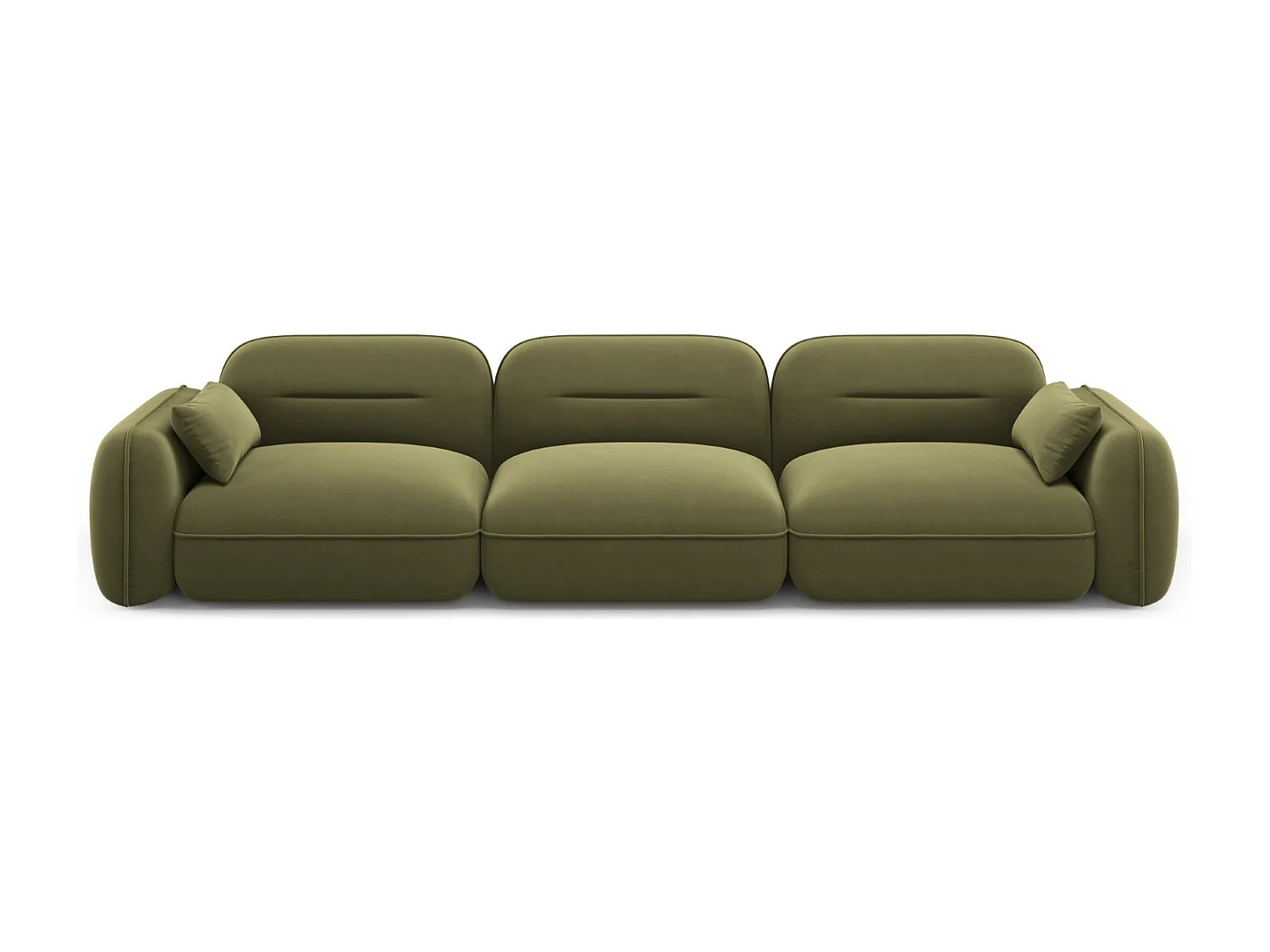 Cosmopolitan Design - Sofá modular "Sydney" 4 lugares em veludo verde claro - 320x90x70cm
