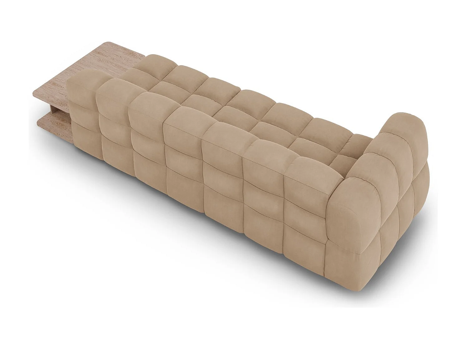 Cosmopolitan Design - Sofá modular direito "Sky" 4 lugares em veludo areia - 297x102x75cm