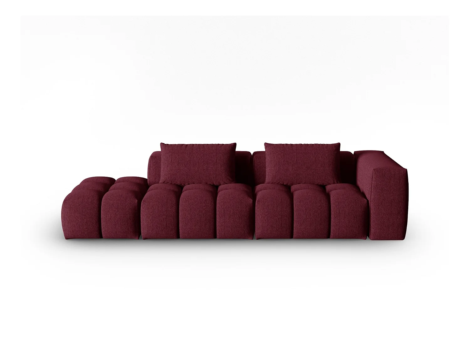 CXL by Christian Lacroix - Linker modulaire bank "Lorella" 3 zitplaatsen, Structurele stof, Bordeaux - 265x85x70cm