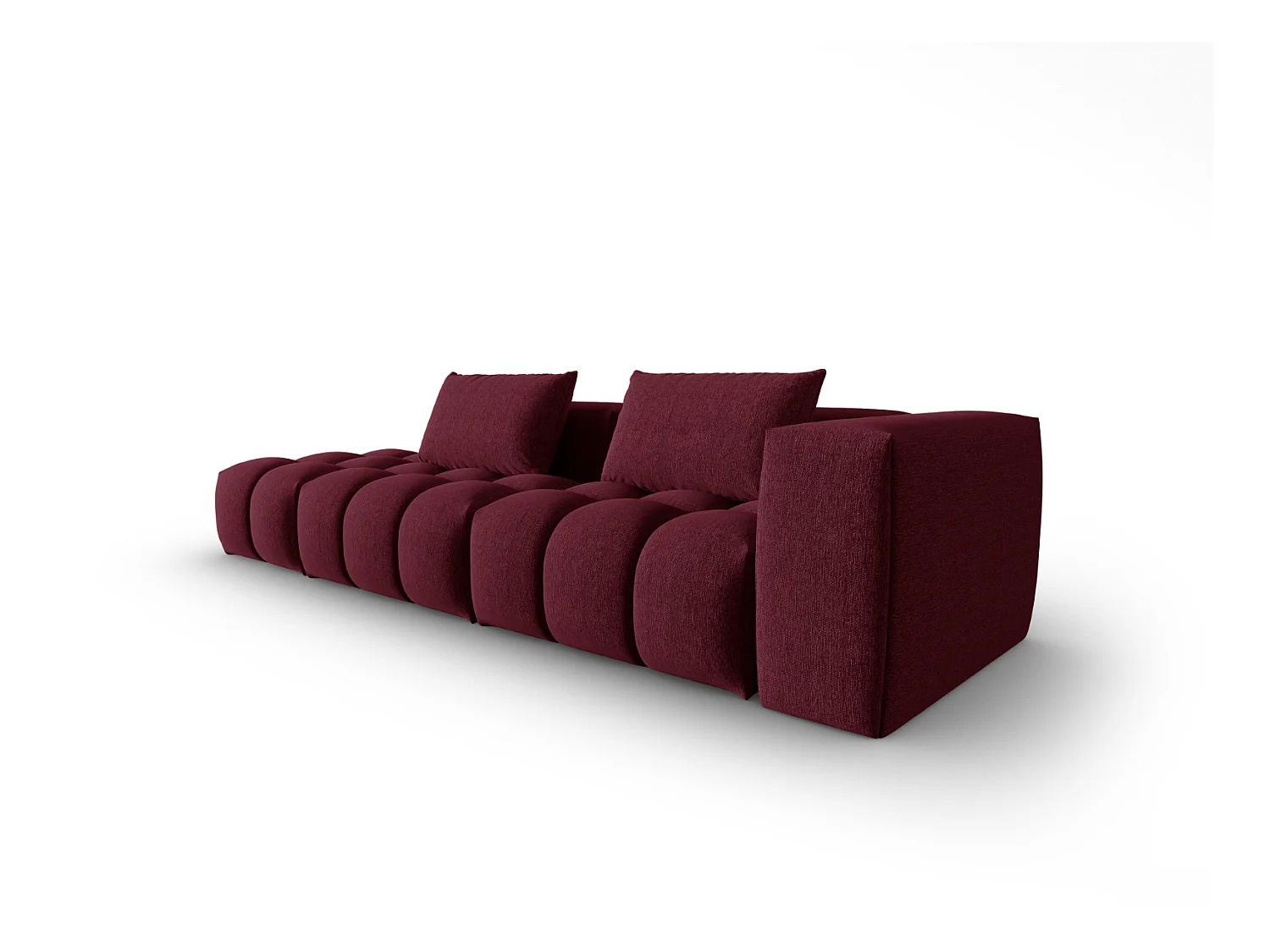 CXL by Christian Lacroix - Canapé modulable gauche "Lorella" 3 places en tissu structurel bordeaux - 265x85x70cm