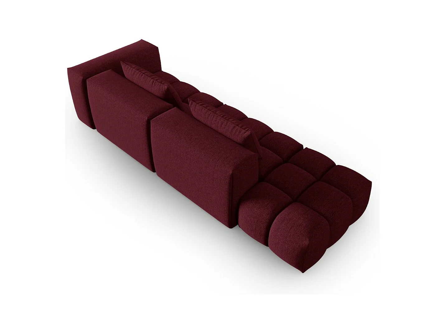 CXL by Christian Lacroix - Canapé modulable gauche "Lorella" 3 places en tissu structurel bordeaux - 265x85x70cm