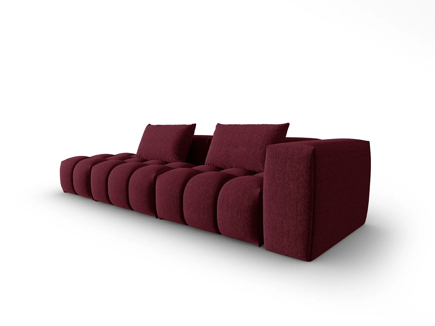 CXL by Christian Lacroix - Sofá modular virado para a esquerda "Lorella" 3 lugares em tecido estrutural bordeaux - 265x85x70cm