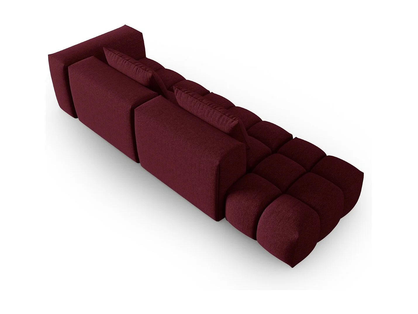 CXL by Christian Lacroix - Sofá modular virado para a esquerda "Lorella" 3 lugares em tecido estrutural bordeaux - 265x85x70cm