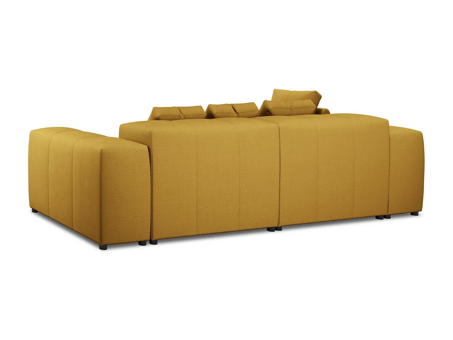 Cosmopolitan Design - Narożnik symetryczny modułowy, "Rome" 4 miejsca tkanina strukturalna, żółty - 320x160x75cm