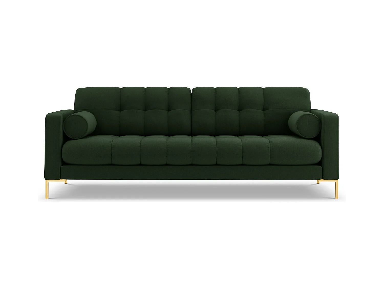 Cosmopolitan Design - Canapé "Bali" 4 places en tissu structurel vert foncé - 217x92x75cm