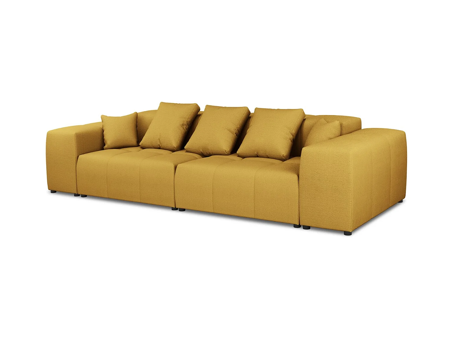 Cosmopolitan Design - Modulaire bank "Rome" 3 zitplaatsen, Structurele stof, GEEL - 320x120x75cm