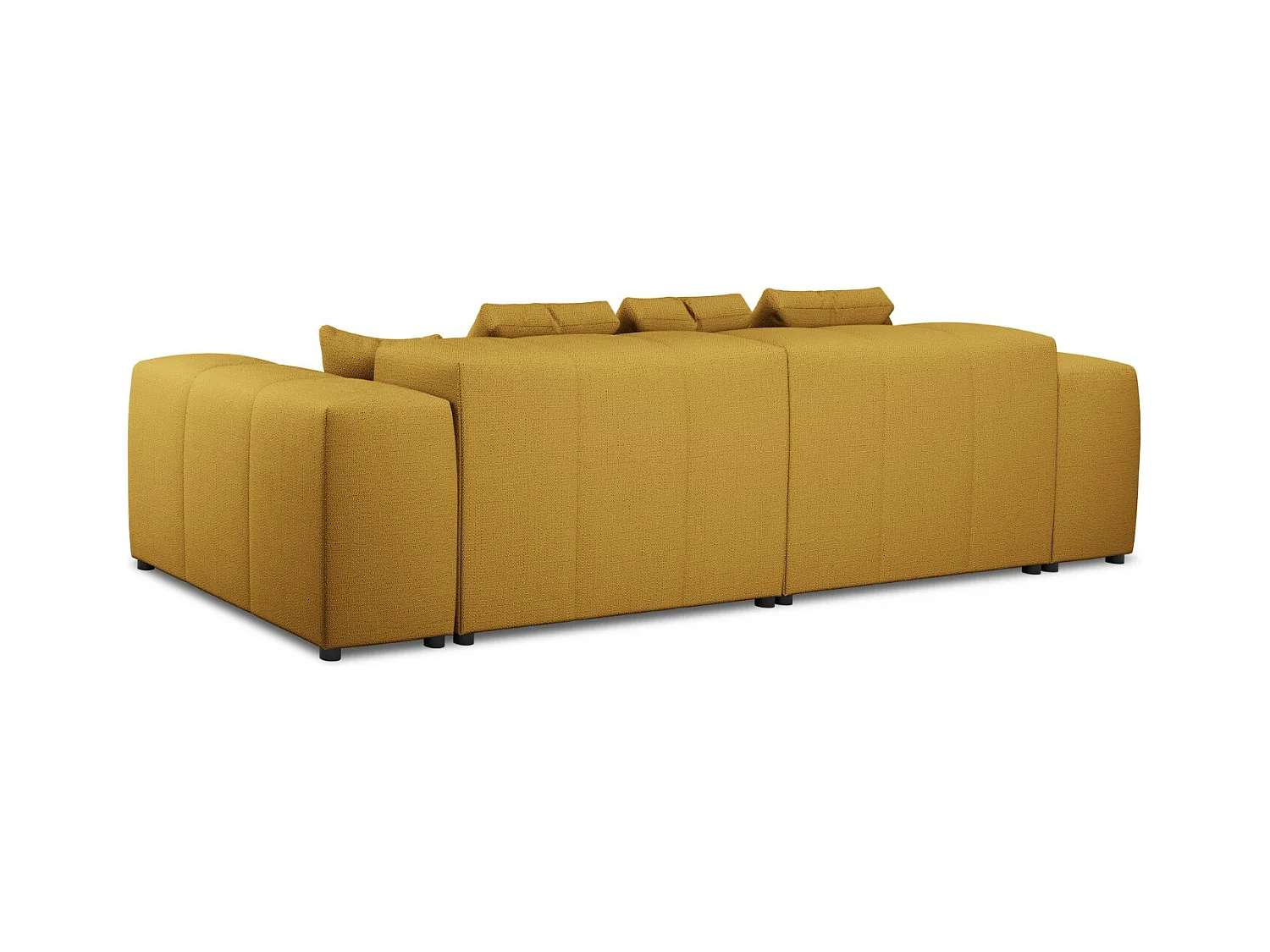 Cosmopolitan Design - Canapé modulable "Rome" 3 places en tissu structurel jaune - 320x120x75cm