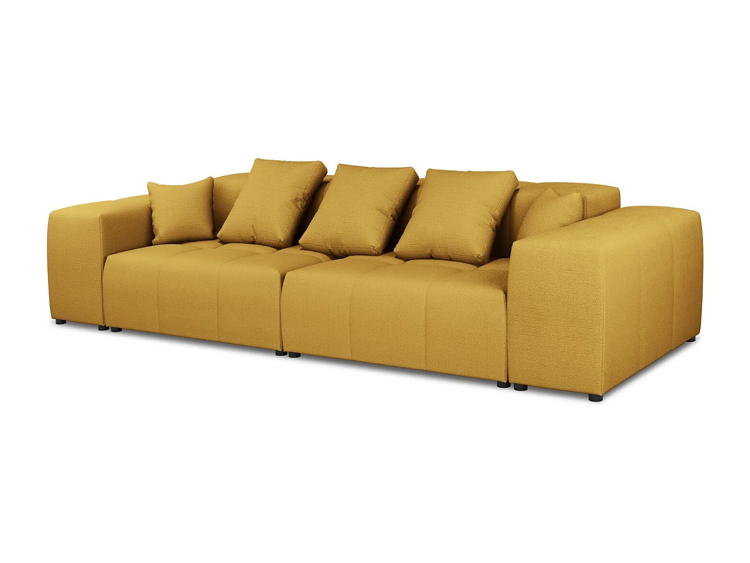 Cosmopolitan Design - Sofá modular "Rome" 3 lugares em tecido estrutural amarelo - 320x120x75cm