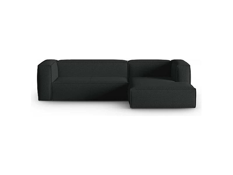 Cosmopolitan Design - 4-Sitzer Ecksofa rechts "Mackay" aus strukturiertem Samt anthrazit - 282x166x73cm