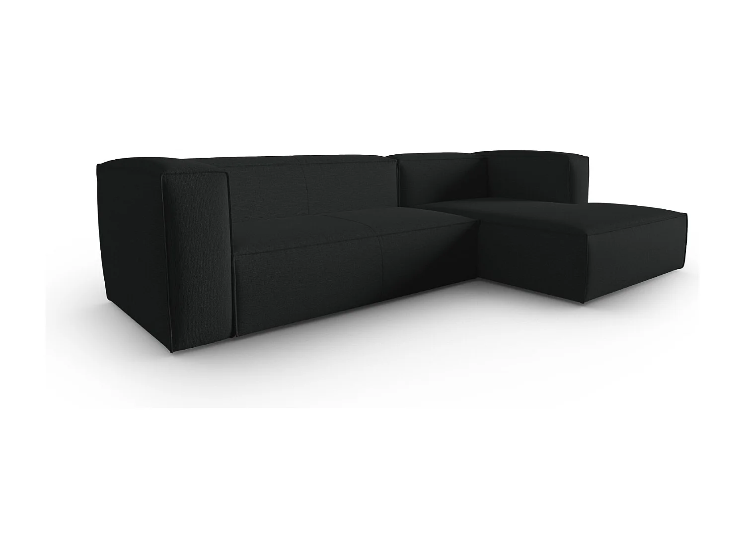 Cosmopolitan Design - 4-Sitzer Ecksofa rechts "Mackay" aus strukturiertem Samt anthrazit - 282x166x73cm