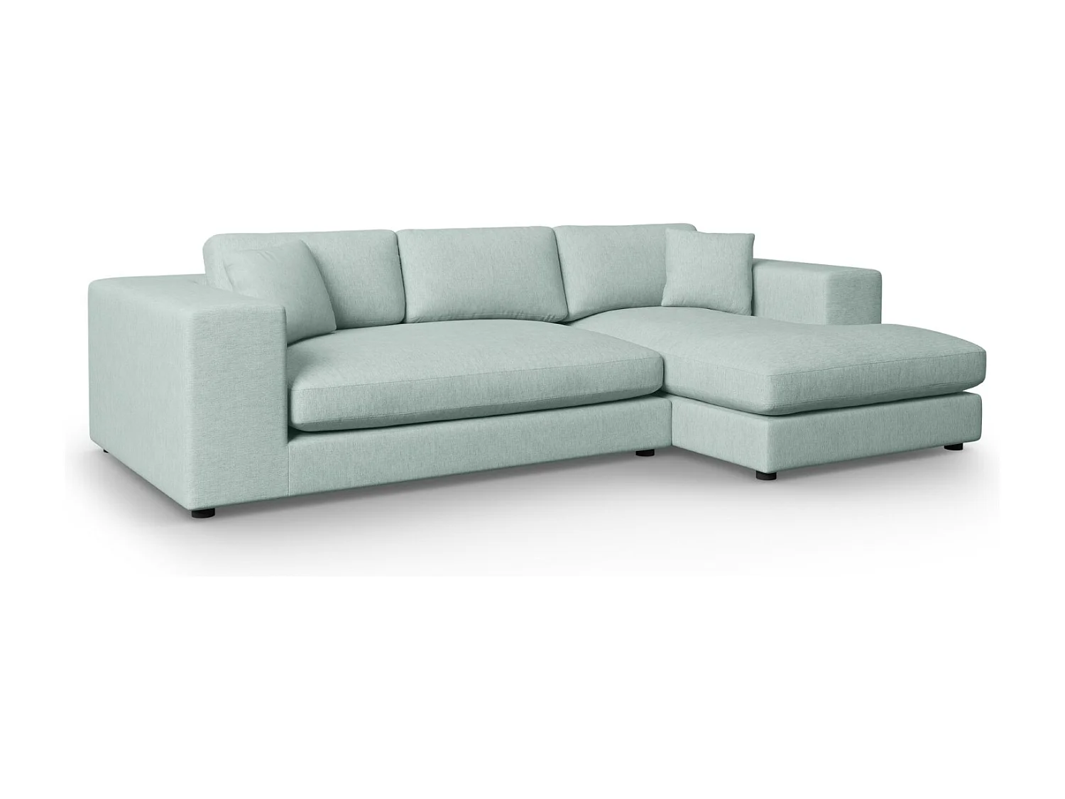 CXL by Christian Lacroix - 5-Sitzer Ecksofa rechts "Tendance" Sitzer aus strukturiertem Stoff minze - 282x174x72cm