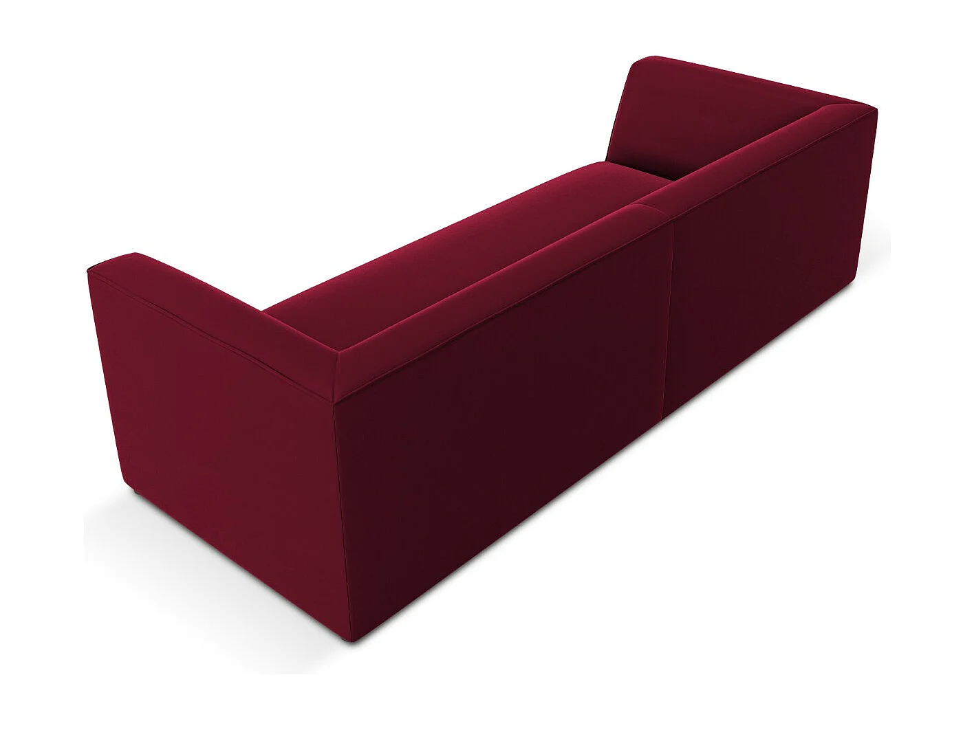 CXL by Christian Lacroix - Sofá "Charles" 3 plazas de terciopelo rojo - 232x92x69cm