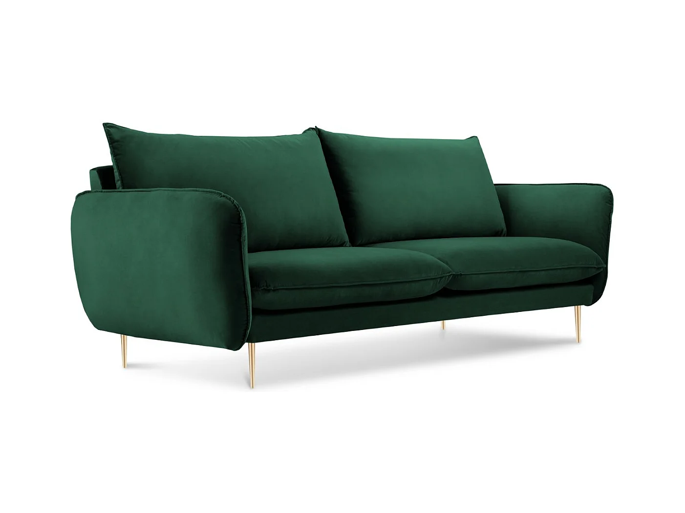 Cosmopolitan Design - Canapé "Vienna" 2 places en velours vert bouteille - 160x92x95cm