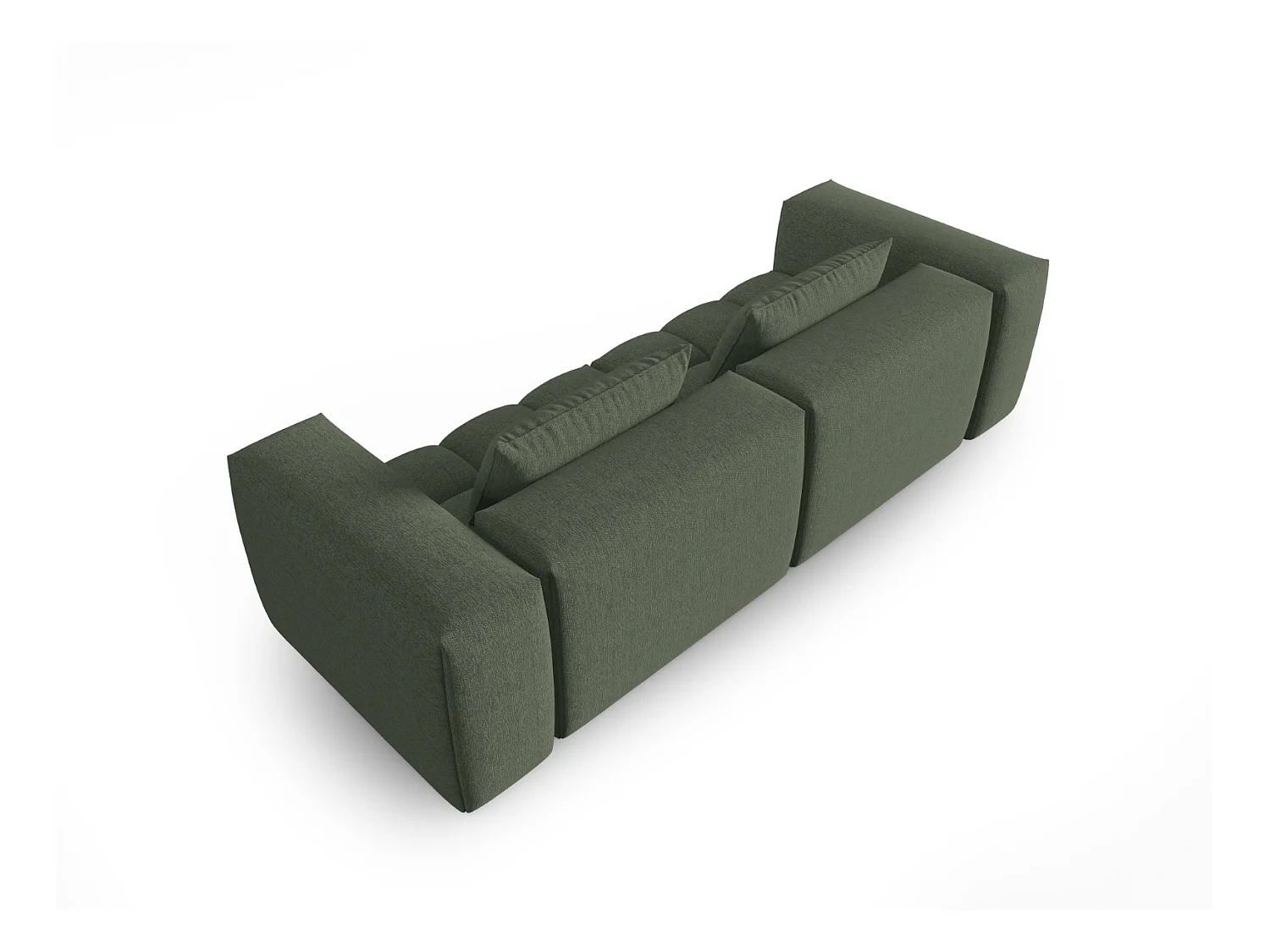 CXL by Christian Lacroix - Canapé modulable "Lorella" 3 places en tissu structurel vert olive foncé - 230x85x70cm