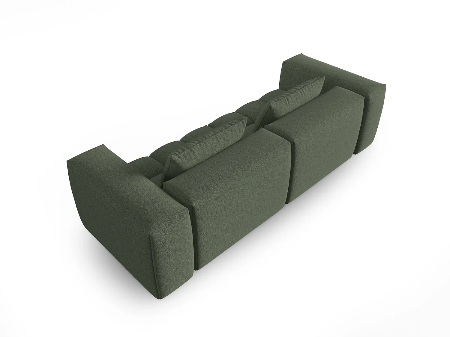 CXL by Christian Lacroix - Sofá modular "Lorella" 3 lugares em tecido estrutural verde oliva escuro - 230x85x70cm