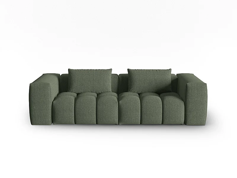 CXL by Christian Lacroix - Sofá modular "Lorella" 3 lugares em tecido estrutural verde oliva escuro - 230x85x70cm