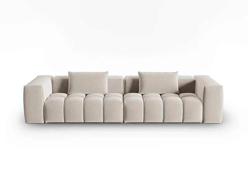 CXL by Christian Lacroix - 5-Sitzer modulares Sofa "Lorella" Sitzer aus Samt Ecru - 290x85x70cm