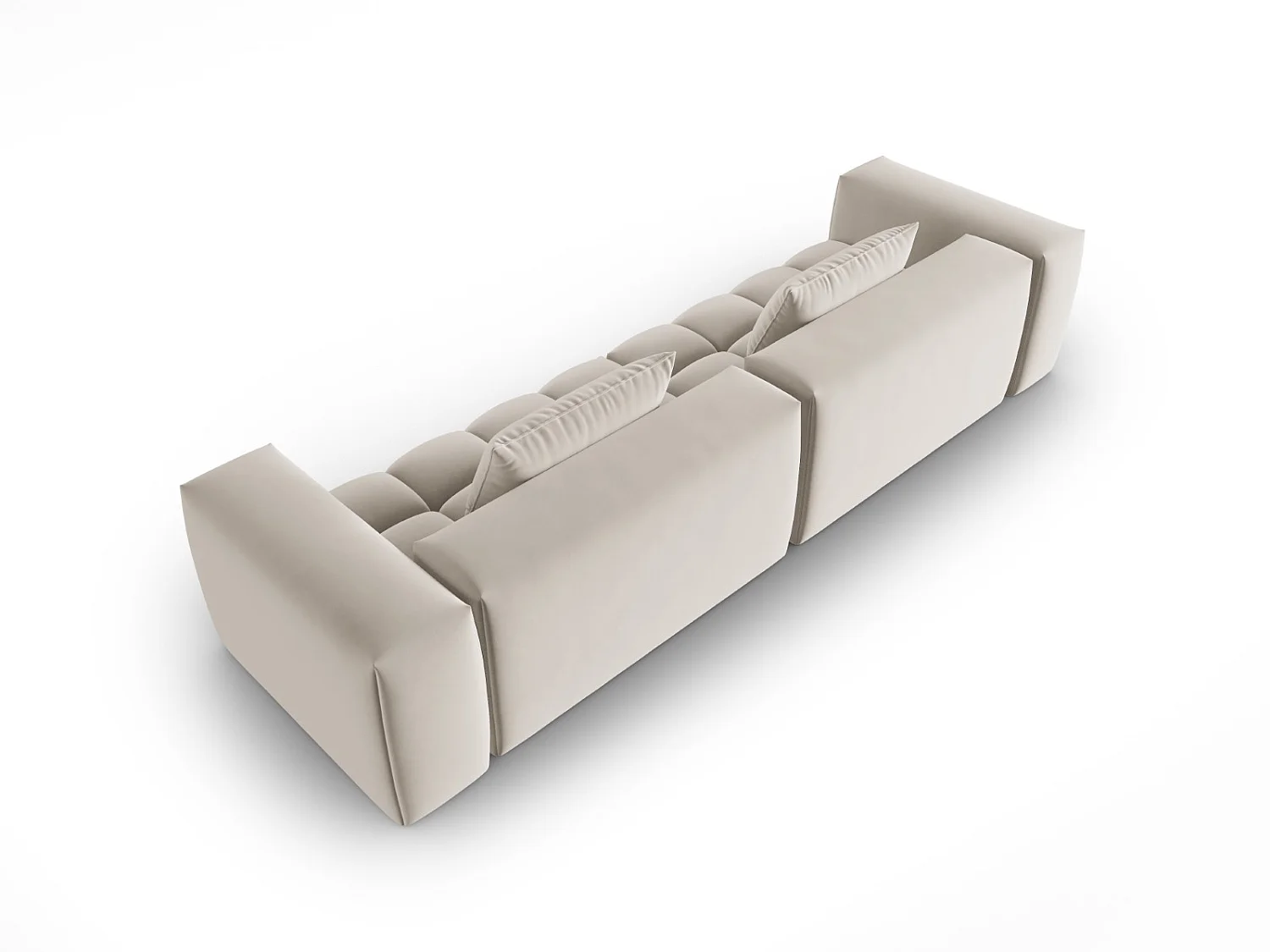 CXL by Christian Lacroix - Sofá modular "Lorella" 5 lugares em veludo cru - 290x85x70cm