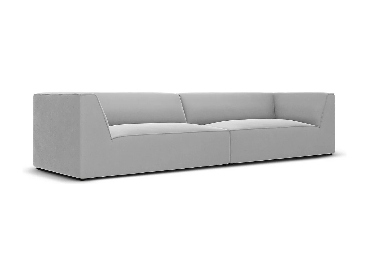 CXL by Christian Lacroix - 4-Sitzer Sofa "Charles" Sitzer aus Samt hellgrau - 302x93x69cm