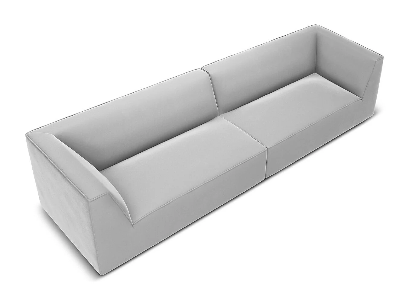 CXL by Christian Lacroix - 4-Sitzer Sofa "Charles" Sitzer aus Samt hellgrau - 302x93x69cm