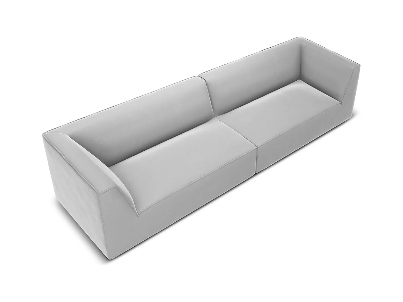 CXL by Christian Lacroix - Canapé "Charles" 4 places en velours gris clair - 302x93x69cm