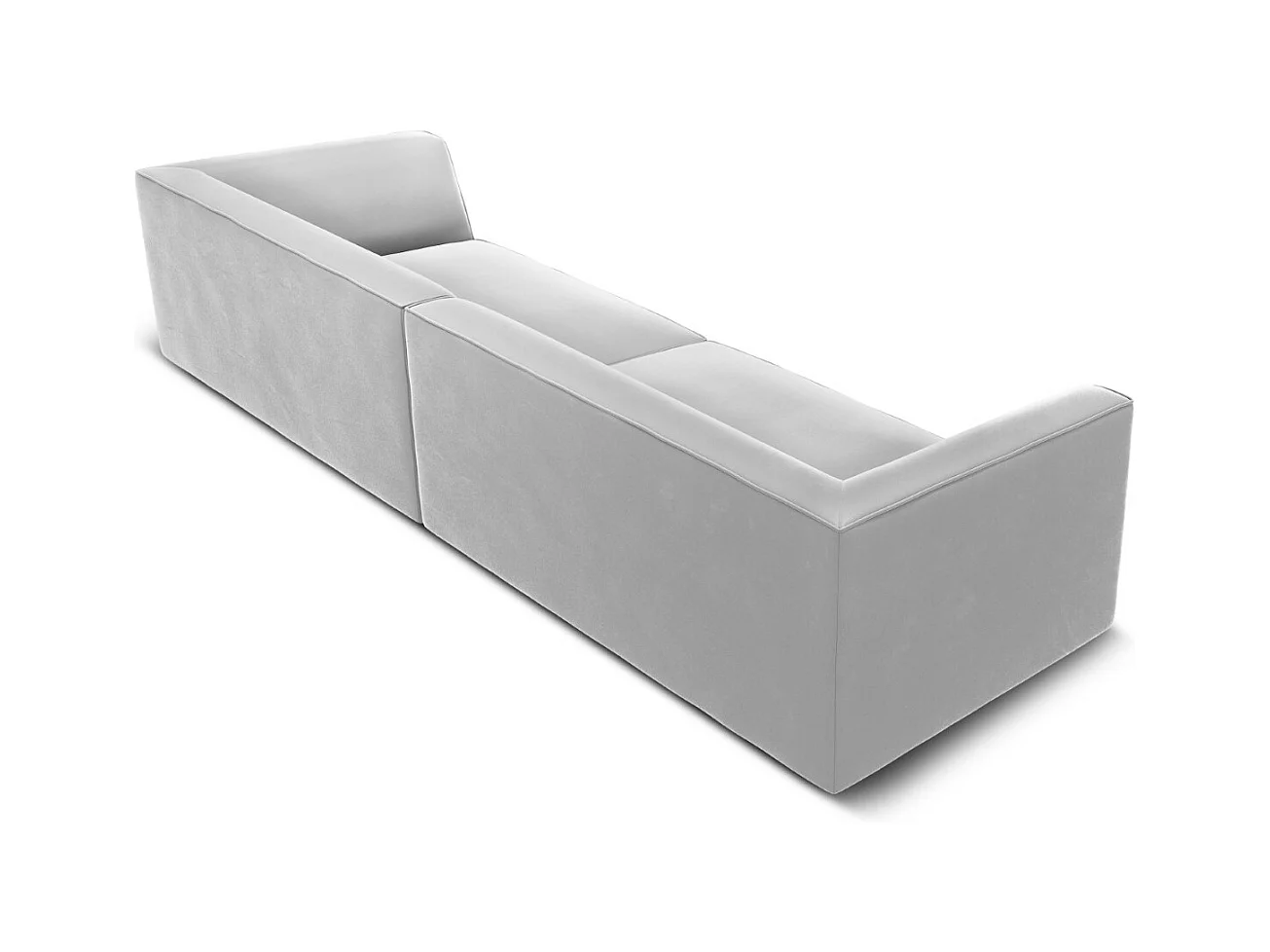 CXL by Christian Lacroix - Canapé "Charles" 4 places en velours gris clair - 302x93x69cm