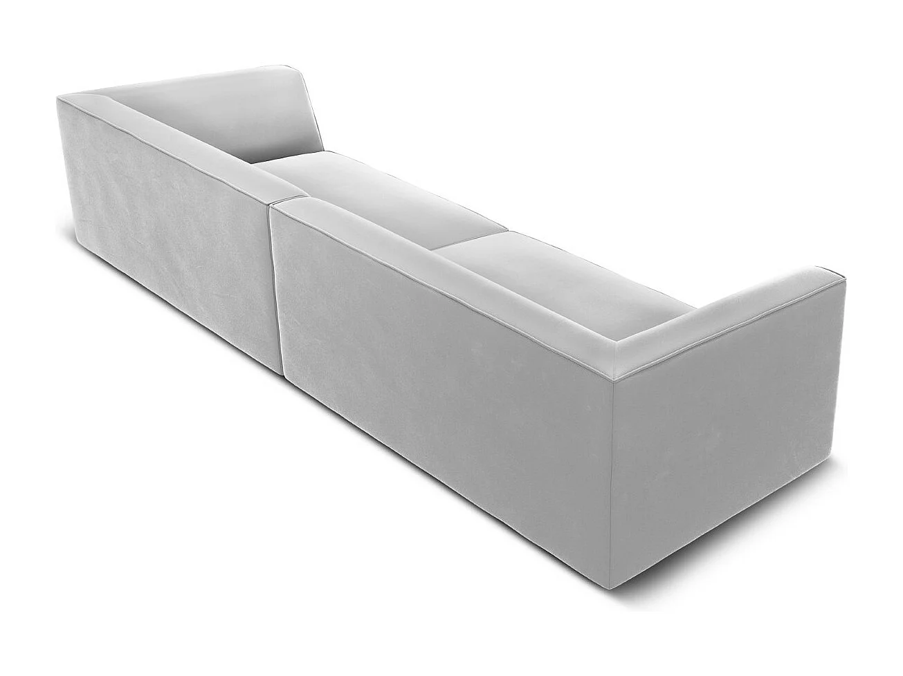 CXL by Christian Lacroix - Sofá "Charles" 4 lugares em veludo cinza claro - 302x93x69cm