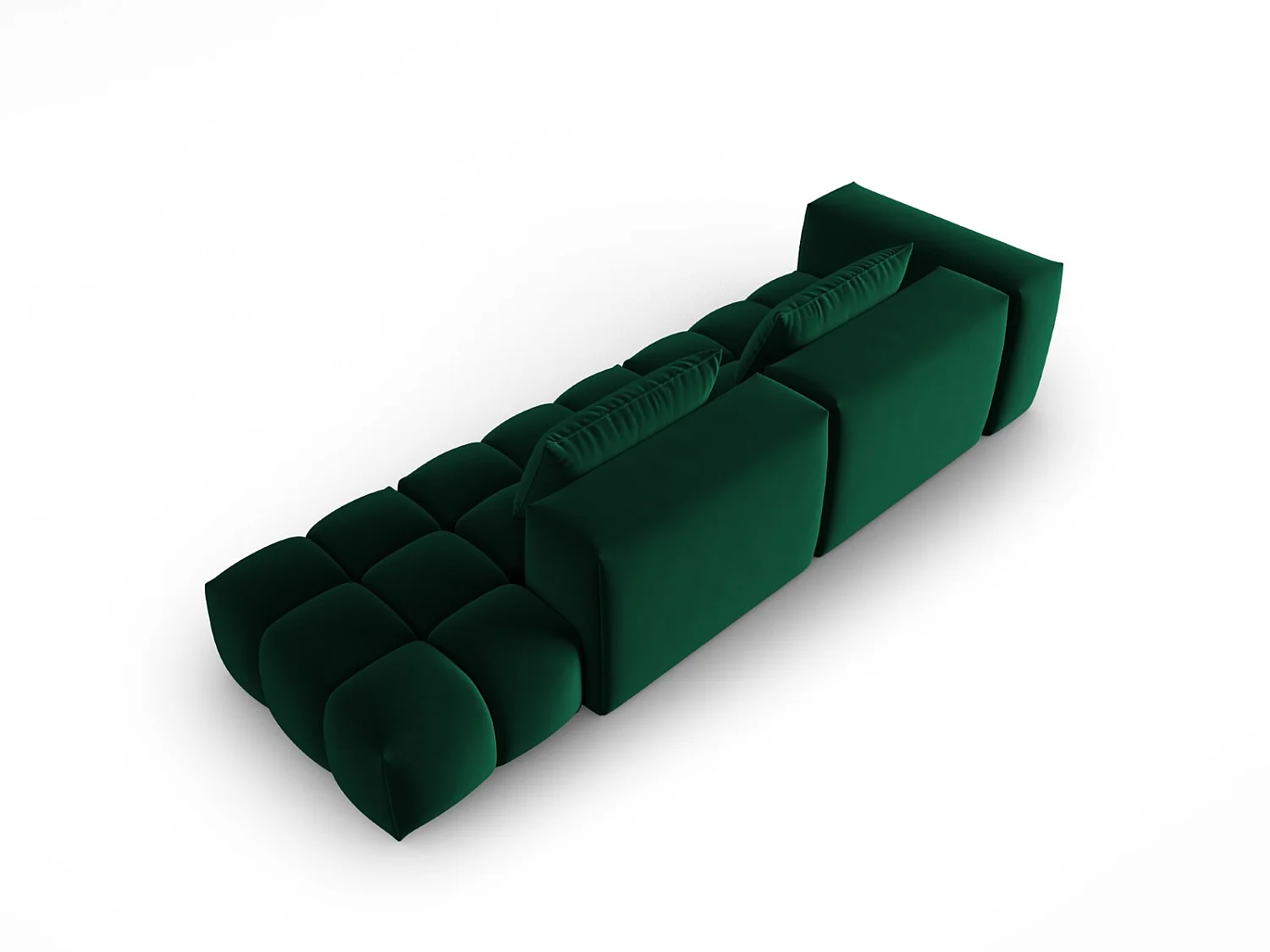 CXL by Christian Lacroix - Canapé modulable droit "Lorella" 3 places en velours vert bouteille - 265x85x70cm