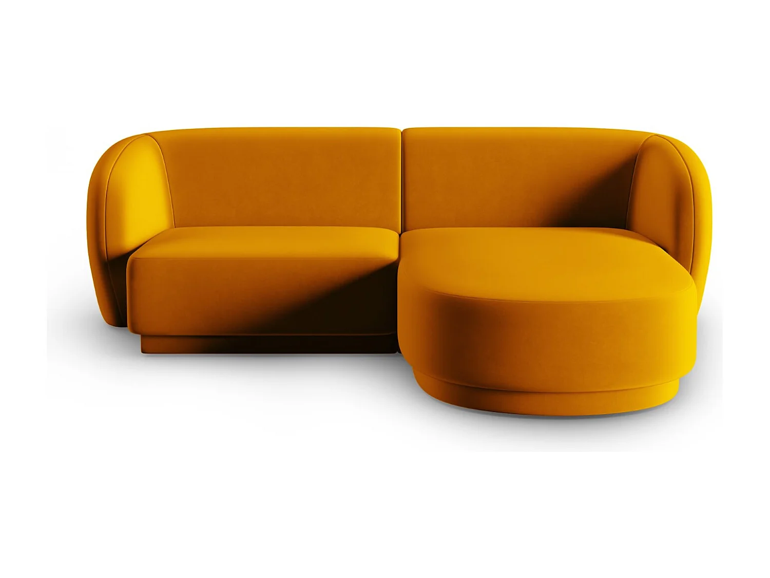 CXL by Christian Lacroix - Narożnik prawy panoramiczny, "Lionel" 3 miejsca welur, żółty - 188x155x74cm