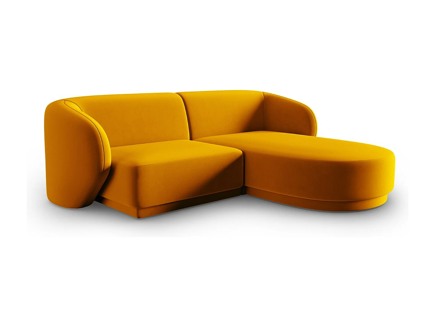 CXL by Christian Lacroix - Narożnik prawy panoramiczny, "Lionel" 3 miejsca welur, żółty - 188x155x74cm