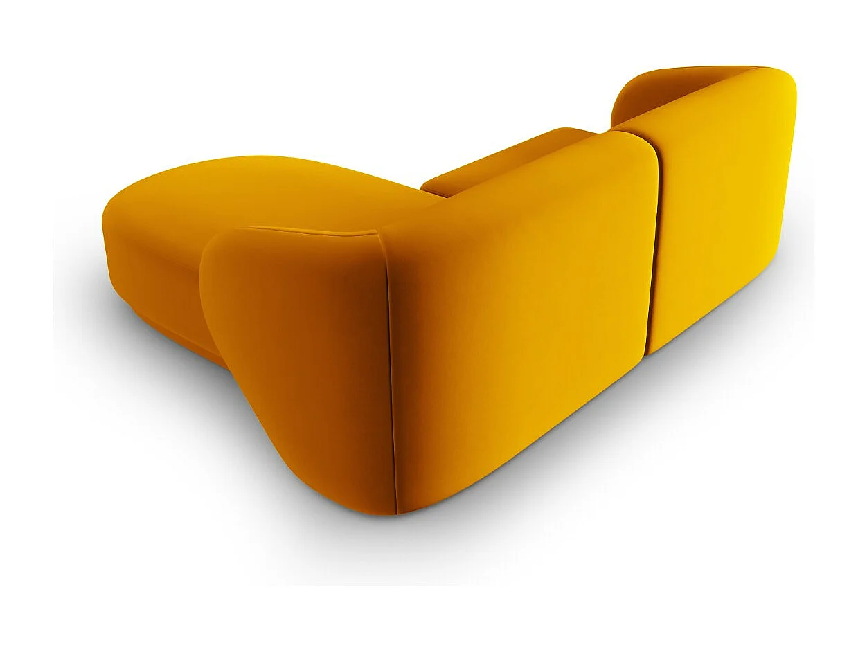 CXL by Christian Lacroix - Narożnik prawy panoramiczny, "Lionel" 3 miejsca welur, żółty - 188x155x74cm