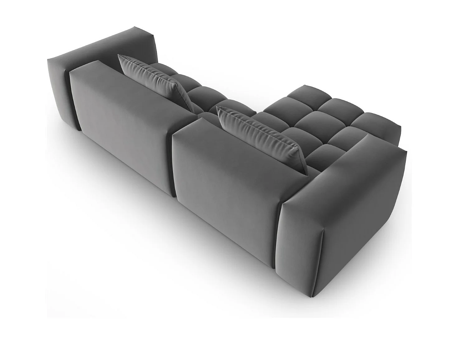 CXL by Christian Lacroix - 3-Sitzer modulares Ecksofa links "Lorella" Sitzer aus Samt Zement - 260x145x70cm