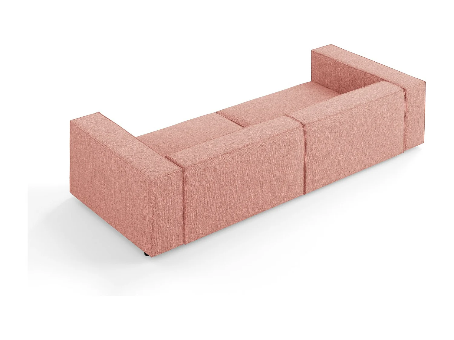 Cosmopolitan Design - Sofá "Arendal" 4 lugares em tecido chenille rosa - 244x102x70cm