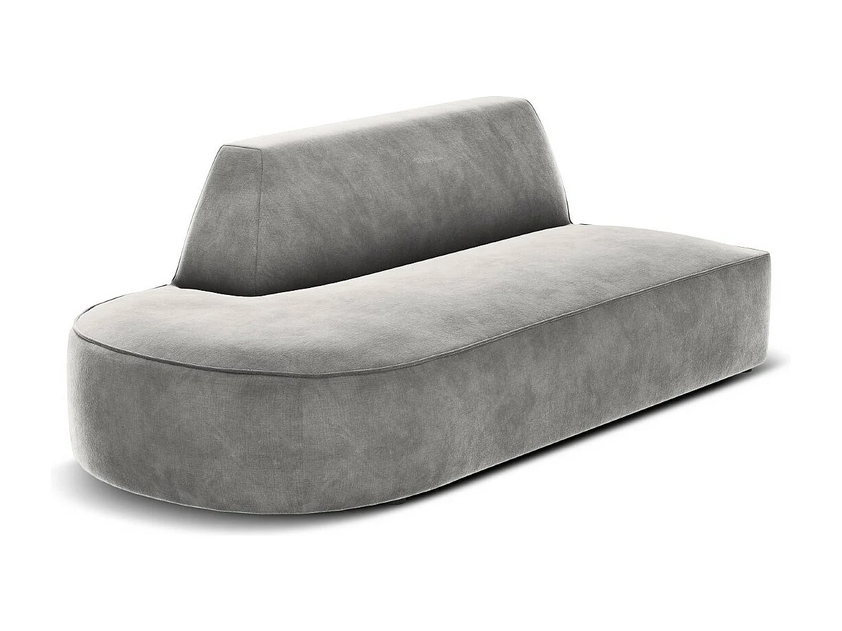 CXL by Christian Lacroix - 2-Sitzer modulares Sofa links "Charles" Sitzer aus Samt hellgrau - 181x93x69cm